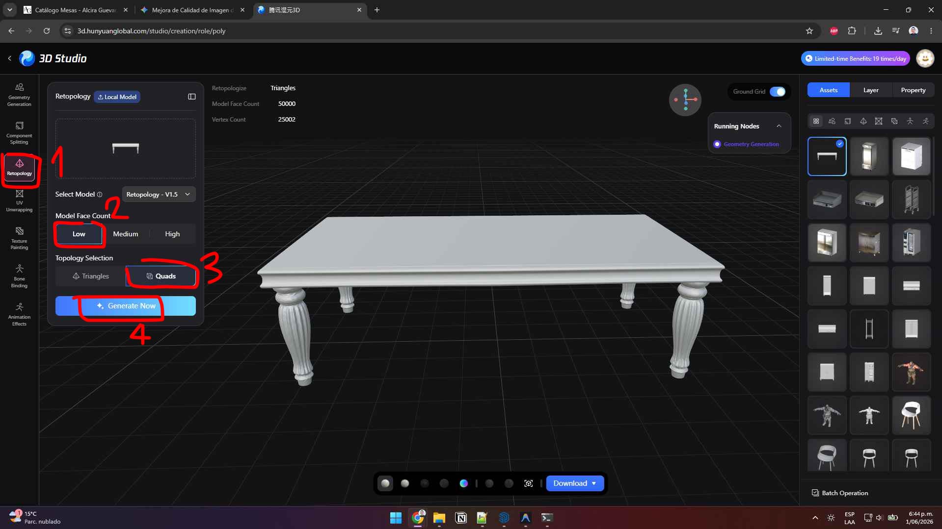 Realizar la retopología automática con IA
