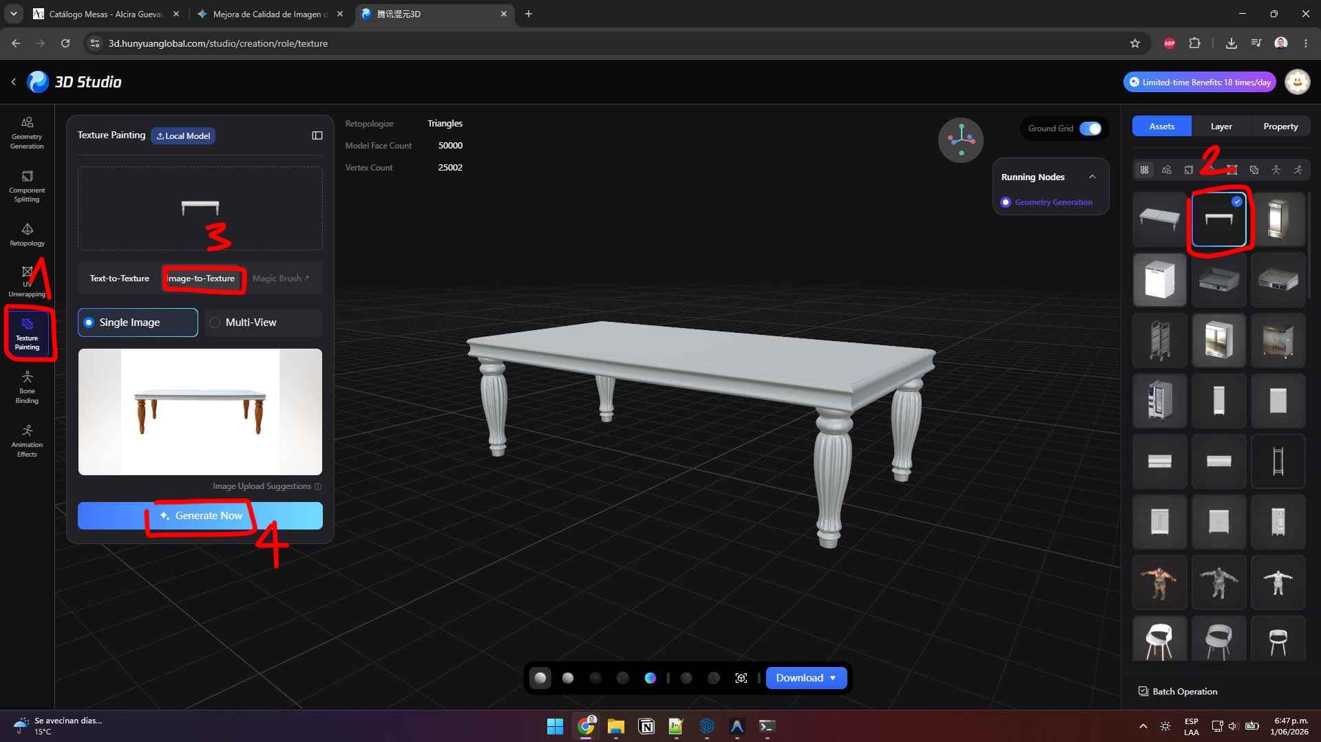Proyección de texturas (Original vs Retopología)