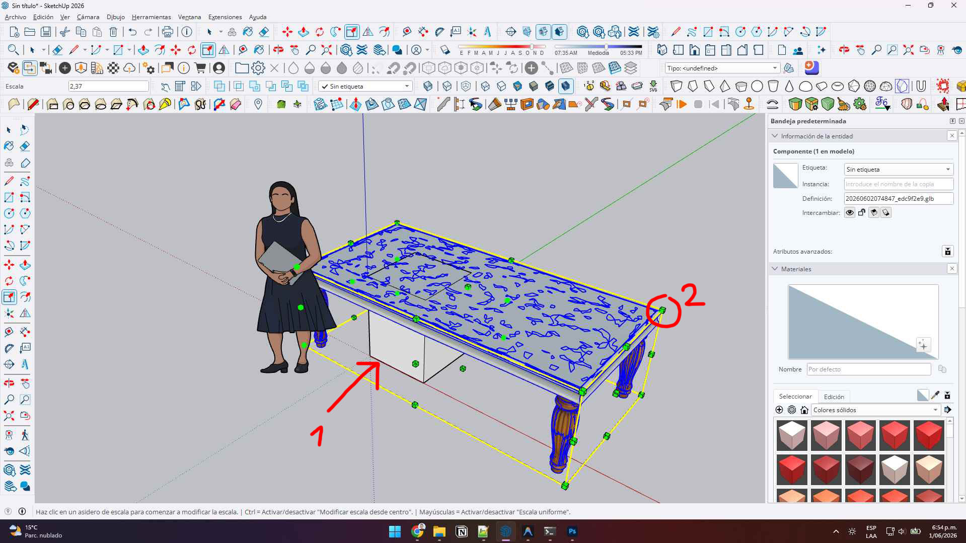 Escalar a dimensiones reales