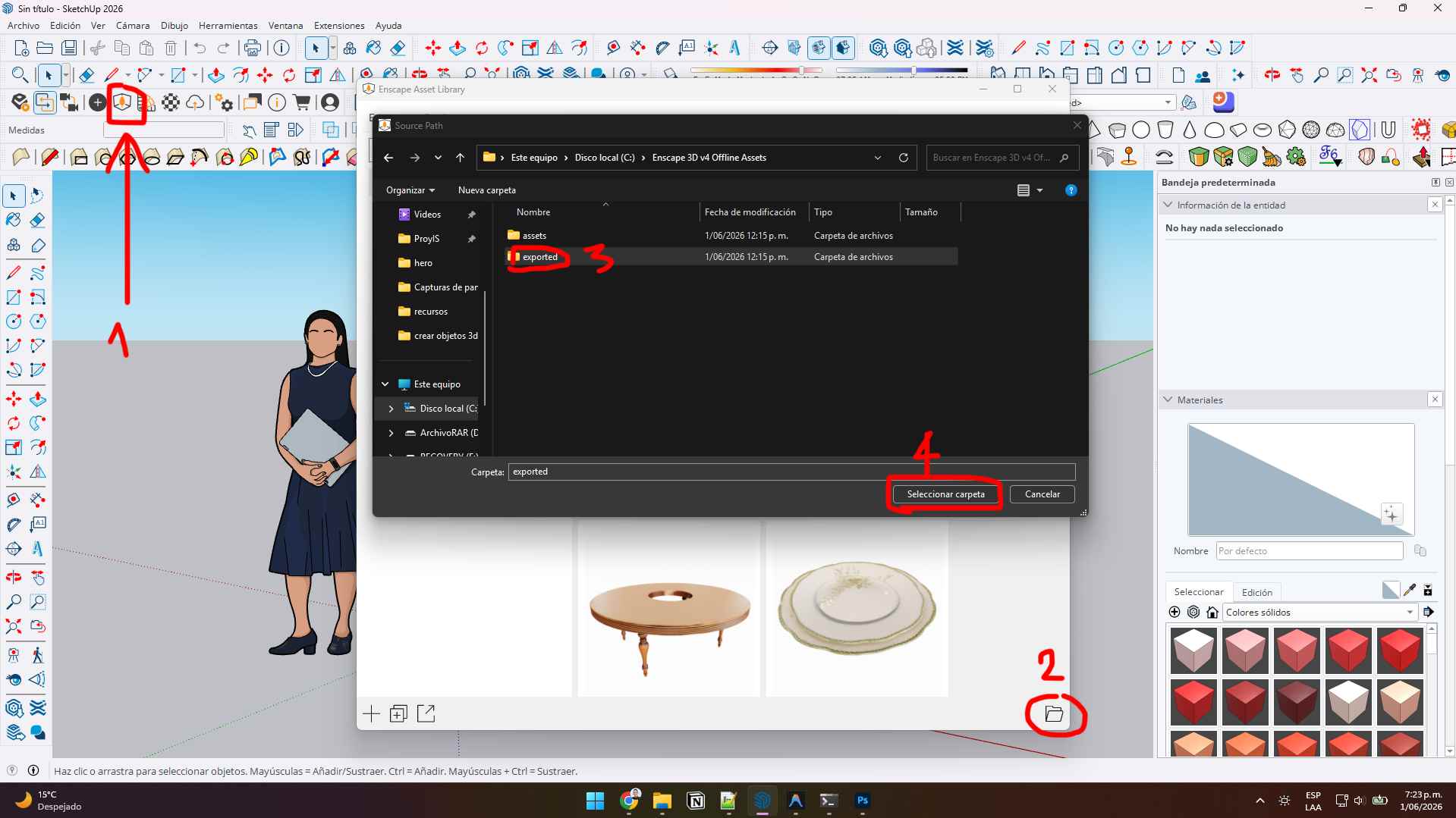 Configurar almacenamiento local en SketchUp