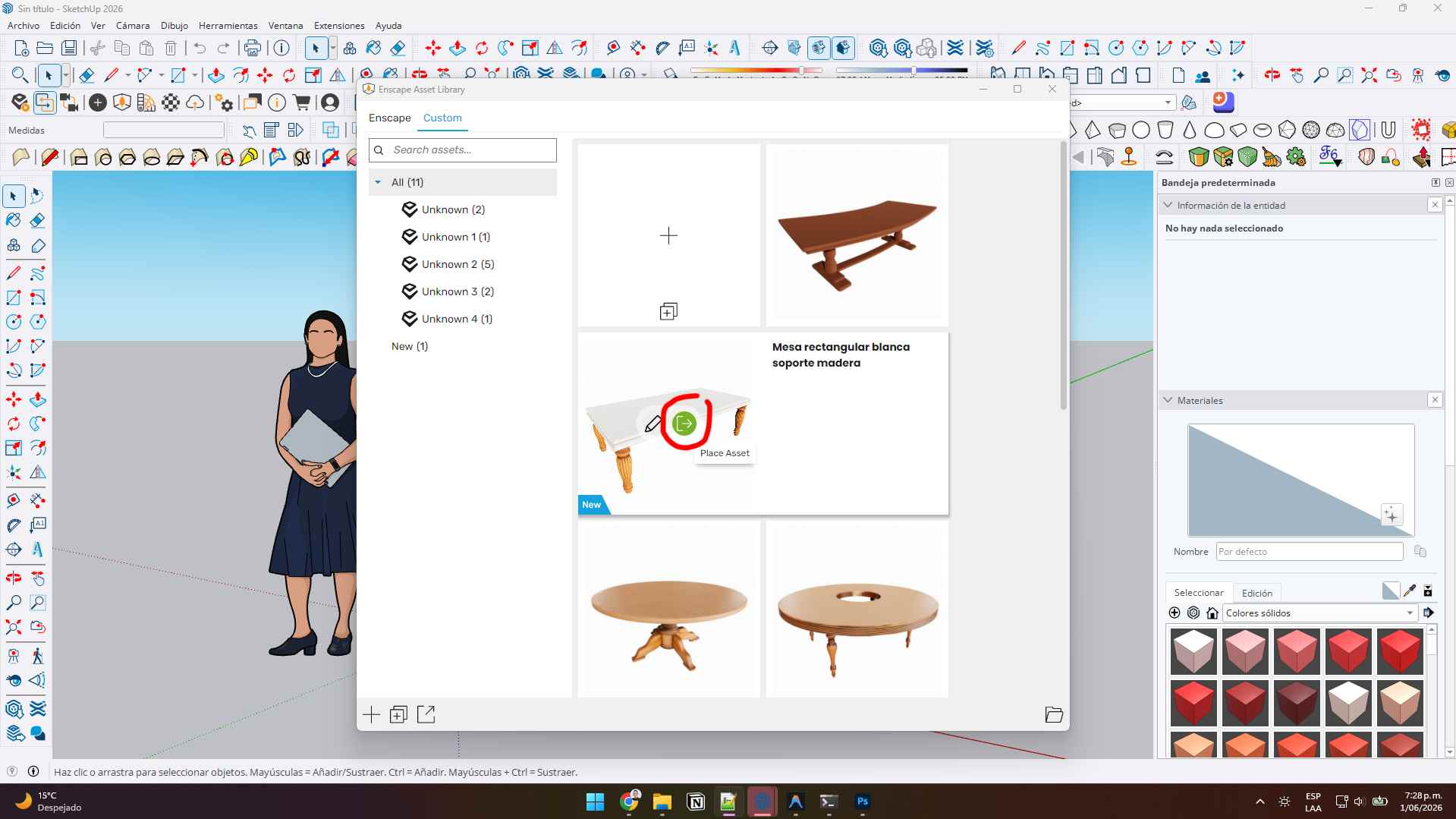 Importar a la escena principal de SketchUp